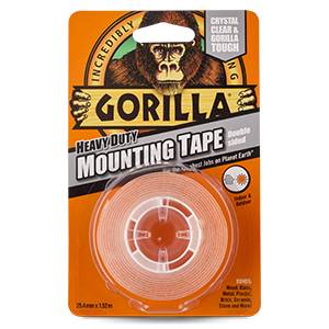 GORILLA HEAVY DUTY CRYSTAL CLEAR MOUNTING TAPE 25.4MMX1.52M 